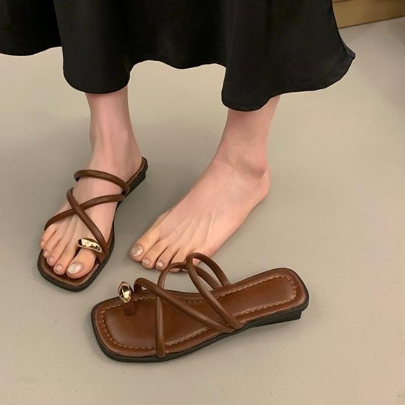 Fashion Fashion Women's Platform Sandals Summer 2024 Metal Decoration Cross Tied Square Toe Chunky Middle Heel Black Gold Silvery