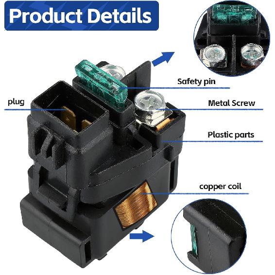 Starter Solenoid Relay For Arctic Cat 500 400 375 454 1998-2005 ATV Suzuki GSXR 1000 2001-2004 GSXR 750 600 1996-2000 DR650SE 1996-2016 Bandit 600
