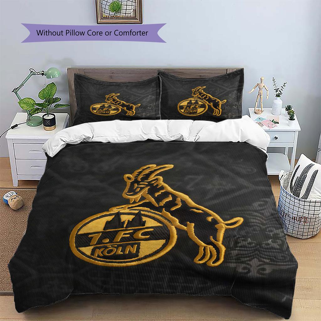 Biancheria da letto con motivo logo FC Köln Decorazione per la casa Regalo di compleanno ( 1 copripiumino + 2 federe, senza imbottitura),merchandising per fan.