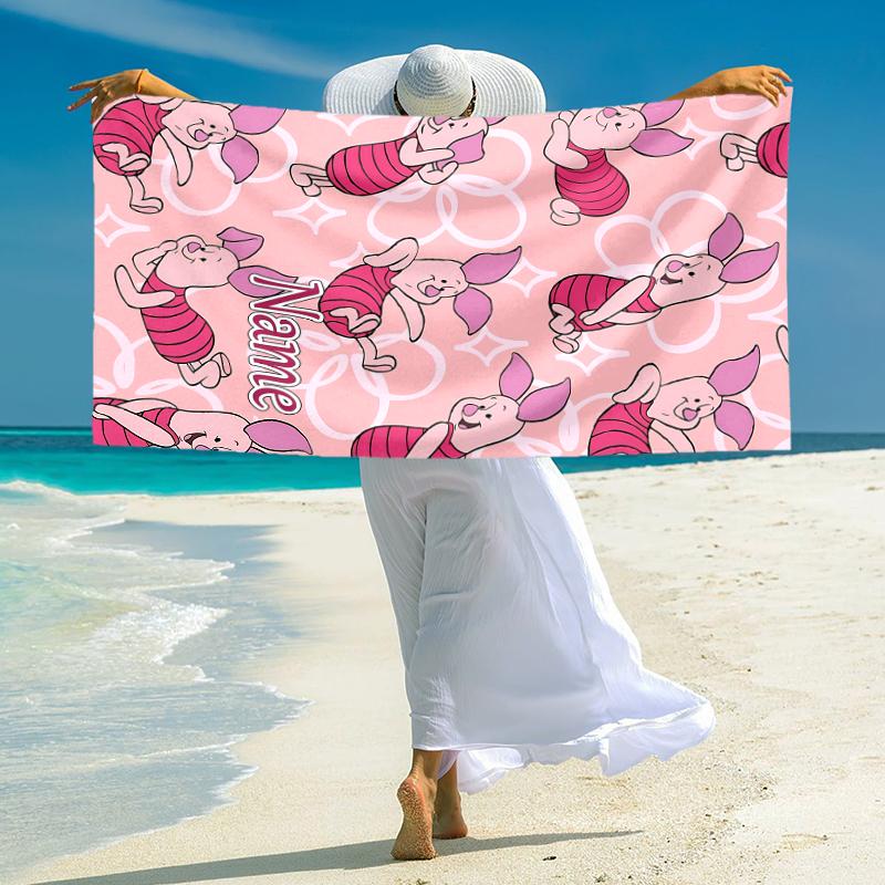 Personalized Dumbo Circus Adventure Beach Towel Microfiber Beach Towel Thin Absorbent for Beach Swimming Yoga Bath Sports. 0910365