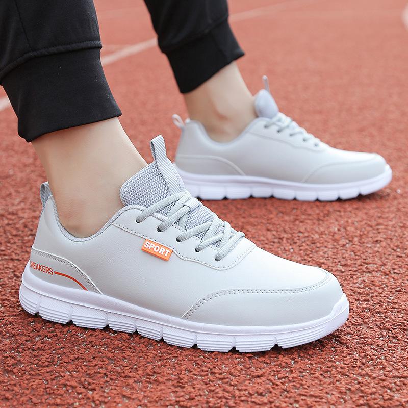 Shoes Spring and Autumn Leather Surface Lightweight Sneakers Black Casual Running Shoes Soft Sole Comfortable Travel Shoes