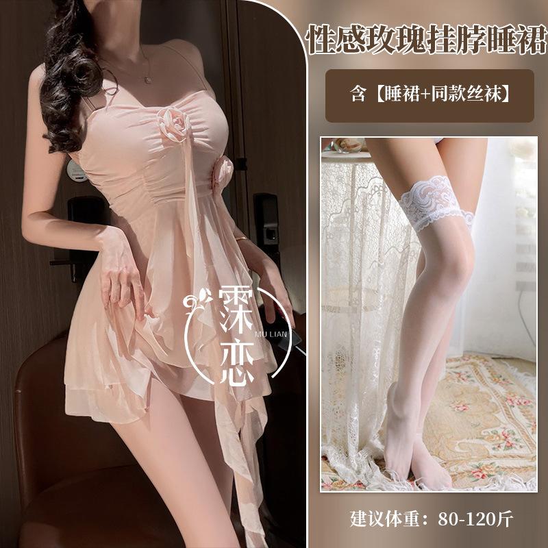 Sexy Pure Desire Floral Strap Christmas Dress Fairy Summer Hot Girl High-End Elegant Nightdress Hot Sexy Korean Women Dress 23ST