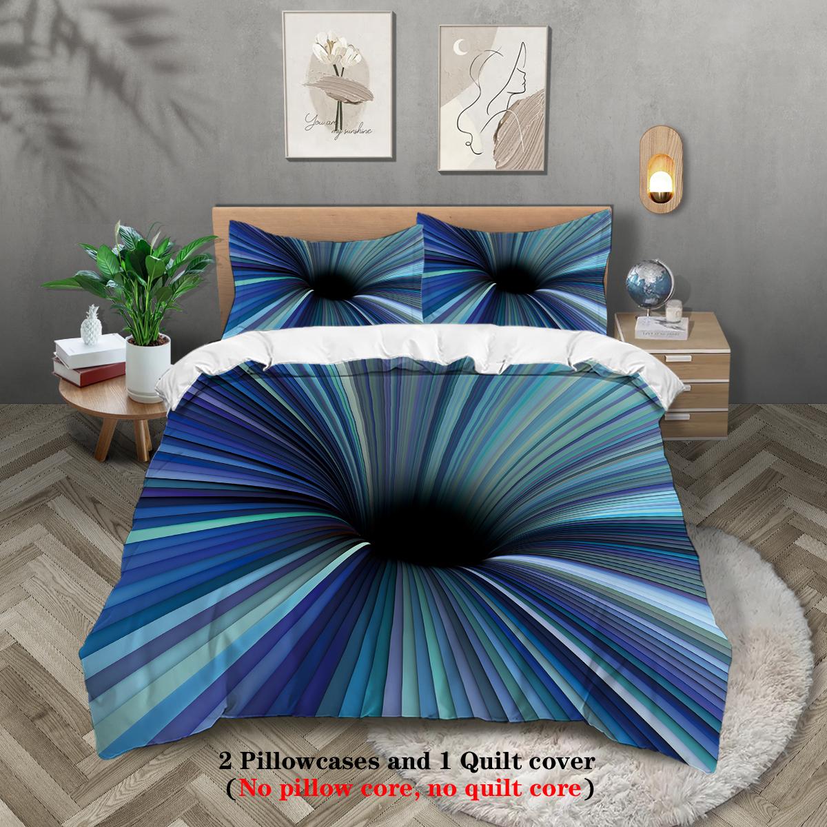 

3 шт. комплект постельного белья с 3D принтом в виде сетки и текущего визуального тематического узора, для спальни подростков и взрослых, подарок на Хэллоуин 135x200cm-EU-Single