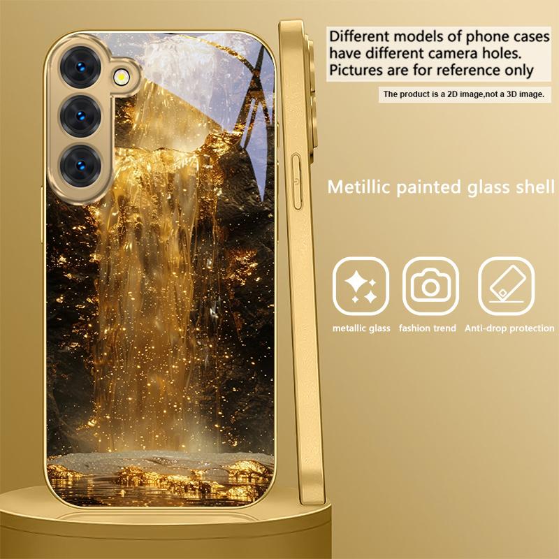 Wspaniałe krajobrazy Dla Samsung Galaxy S26 S20 FE S21 S22 S23 Plus S24 Ultra S25Ultra S21+ S22Plus Złote szklane etui na telefon