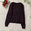 Used MOSCHINO COUTURE Layered style V-neck knit sweater pullover dark purple I38 size MOSCHINO COUTURE