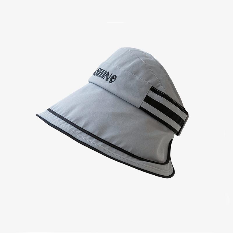 

Стиль шляпы Универсальный Минималистичный Полоски Женская Уличная Солнцезащитная шляпа Blue Grey