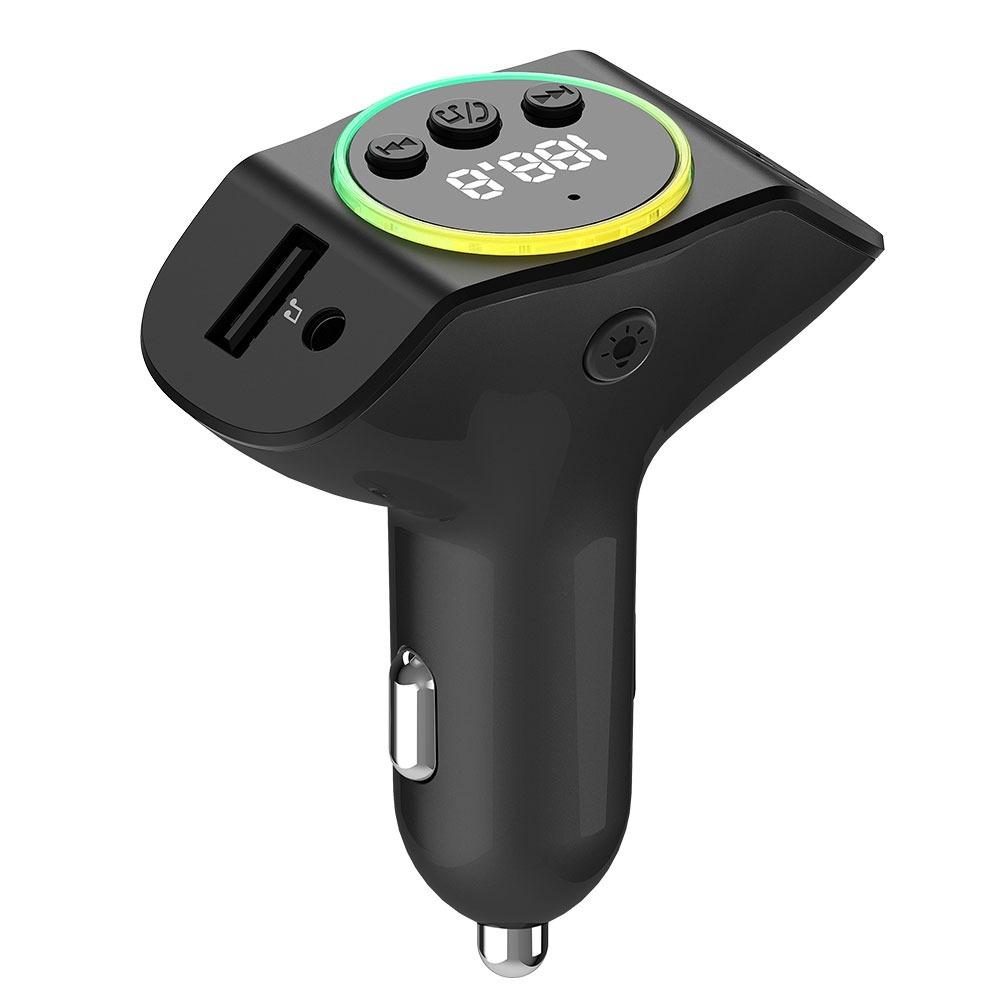 FM Transmitter Car Bluetooth PD30W+QC3.0 PD Fast Charger Dual USB Car MP3 Player  Adapter
