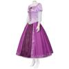 Midoriya Rapunzel Cosplay Costume, Princess Dress, Purple, Adult Halloween Costume, Long Dress with Lace (3XL)