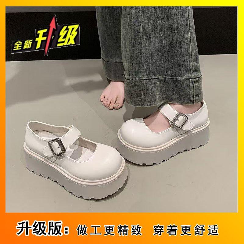 

Британский стиль все включено одинарные туфли лоферы на одной педали 2025 весна и осень новинка интернет-знаменитость маленькая толстая подошва увеличивающие рост женские туфли 40