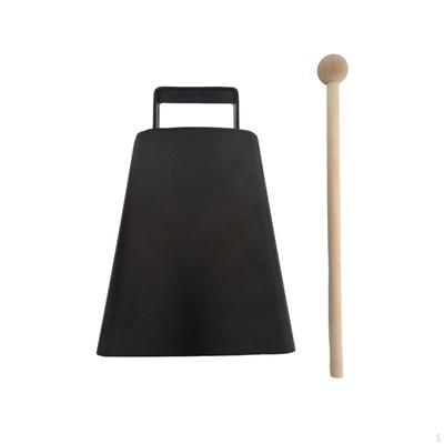 Cowbell with Mallet Rectangular Handle Hand Tapered Percussion Instrument