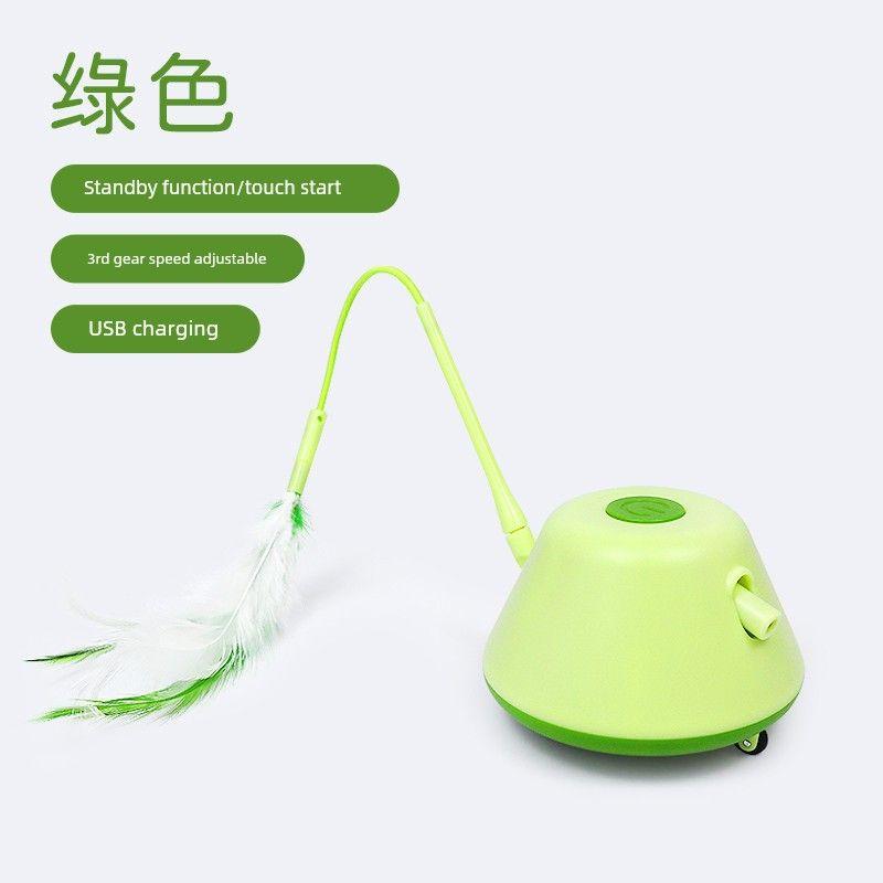 

Cat Toy Self-Hi Relieving Stuffy Handy Gadget Rechargeable Intelligent Automatic Cat Teaser Kitten Kittens Feather Pet Supplies Green (3 replacement heads)