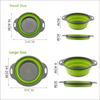 2pcs Folding Silicone Drain Basket Fruit Vegetable Washing Basket Strainer Colander Collapsible Drainer Kitchen Storage Tool