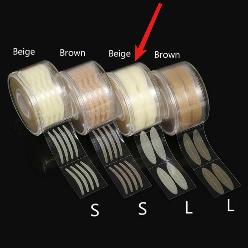 2 Rolls Make Up Transparent Beige Eyelid Large Eyes Decoration Strong Sticky Eyelid Paste Double Eyelid Tape