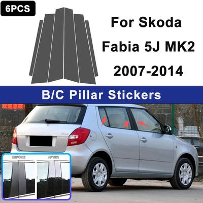 Dla Skoda Fabia 5J MK2 2007-2014 Naklejki Dekoracyjne Słupka B C Pokrywa Słupka Drzwi Zewnętrzne Akcesoria