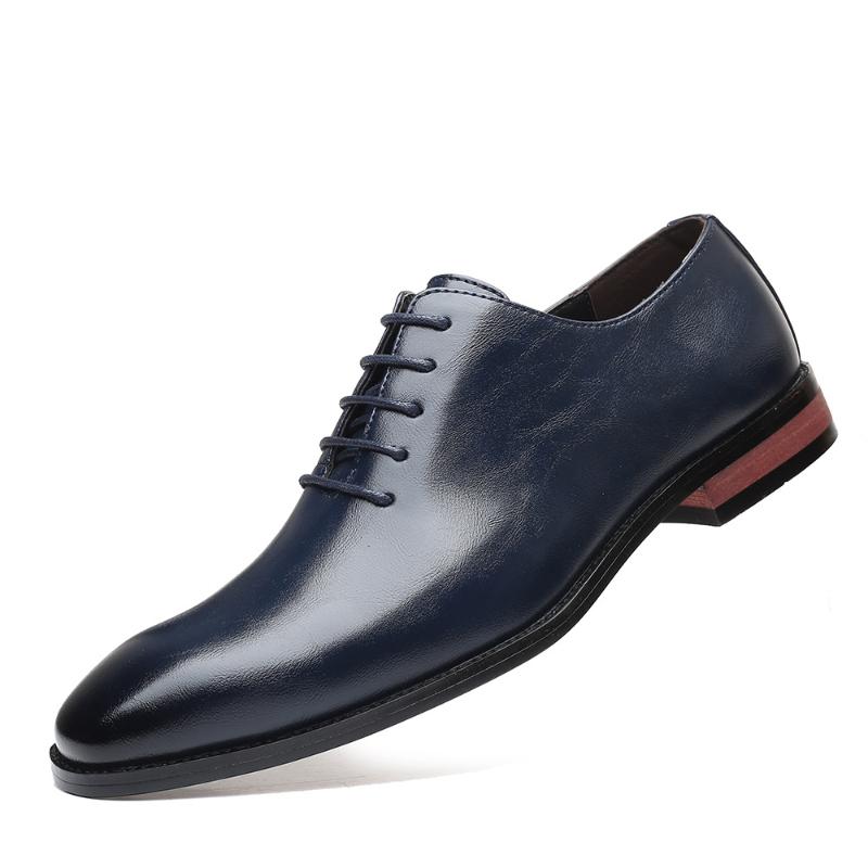 Mens Black Genuine Leather Oxford Shoes Lace Up Formal Dress Shoes Comfortable Non Slip For Business Office Wedding Daily Wear