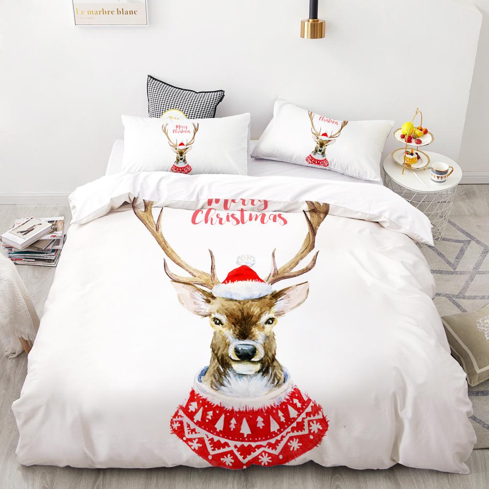 3D HD Digital Printing Bedding Set,Cartoon Duvet Cover Set Kids Baby Child,Christmas Decorations  Santa Claus Fire truck