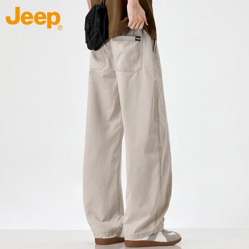 JEEP Men s Summer Pure Cotton Straight-Leg Casual Cargo Pants 2XL
