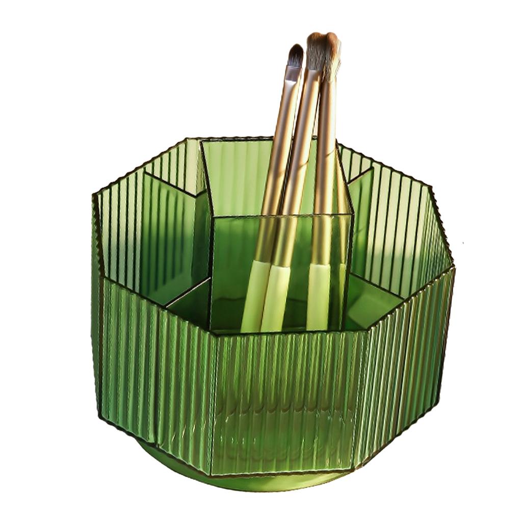 Makeup Brush 360 Degree Rotating Compartment Large Capacity Plastic Desktop Eyebrow Pencil Lipstick Holder