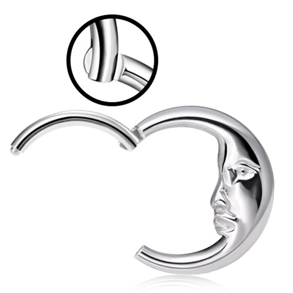 Elegant Nose Hoop with Moon Waterdrop Dazzling Nose Jewelry Unique Moon Shaped Nose Hoop Adornment for Daily Wear