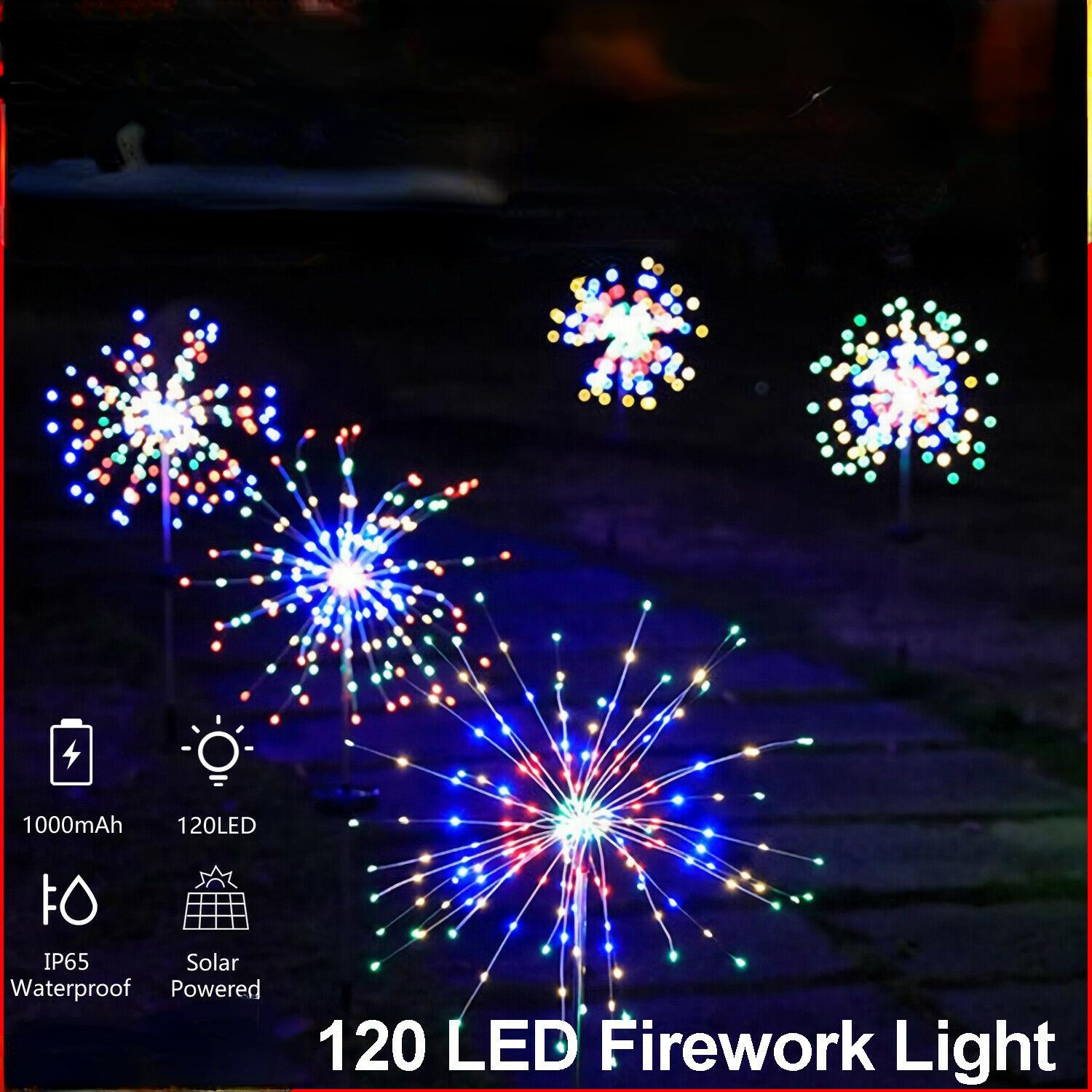 

Открытый 120 СВЕТОДИОДНЫЙ солнечный фейерверк Огни Фея Водонепроницаемый сад Декор Лампа