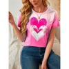 Round Neck Casual Trendy Love Printed Short Sleeved T-shirt