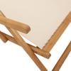 Foldable Beach Chair Beige Solid Eucalyptus Wood and Fabric