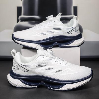 Men's Korean Rotating Shoelaces Casual Sneakers Four Season Breathable Light Outdoor Running Shoes Student Non-slip Sports Shoes