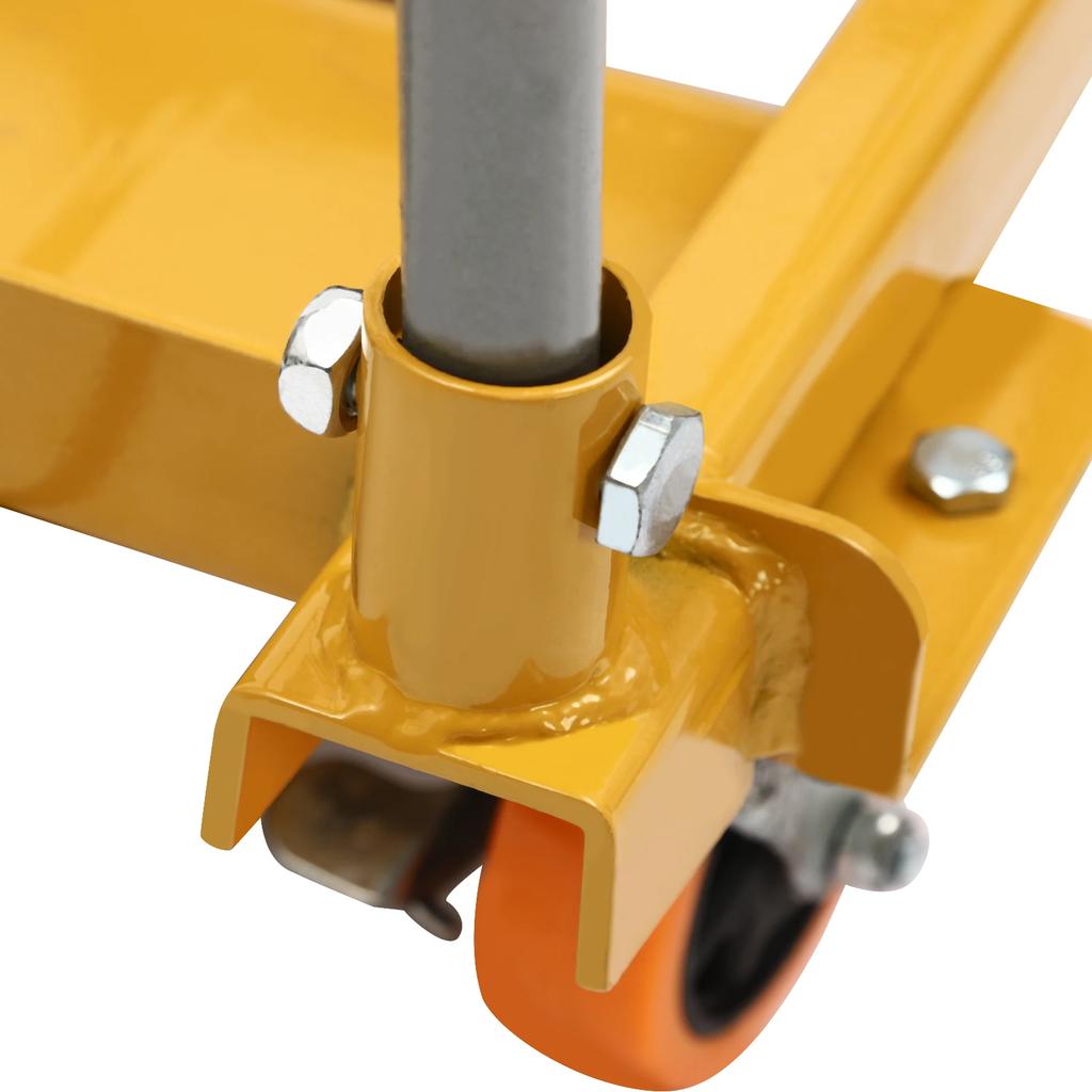 770 lbs Hydraulic Lift Platform Cart, 50-inch High Hydraulic Lift Table, Double Scissor Pallet Truck with 4 Locking Wheels