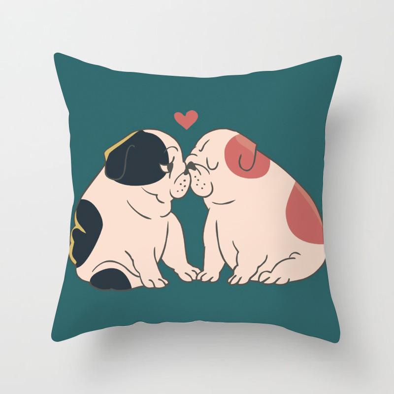 

Подушка-чехол с животными Мультяшный Парный Пес Офисный Чехол для Подушки Подушка для Автомобиля Подушка для Поясницы 45*45cm