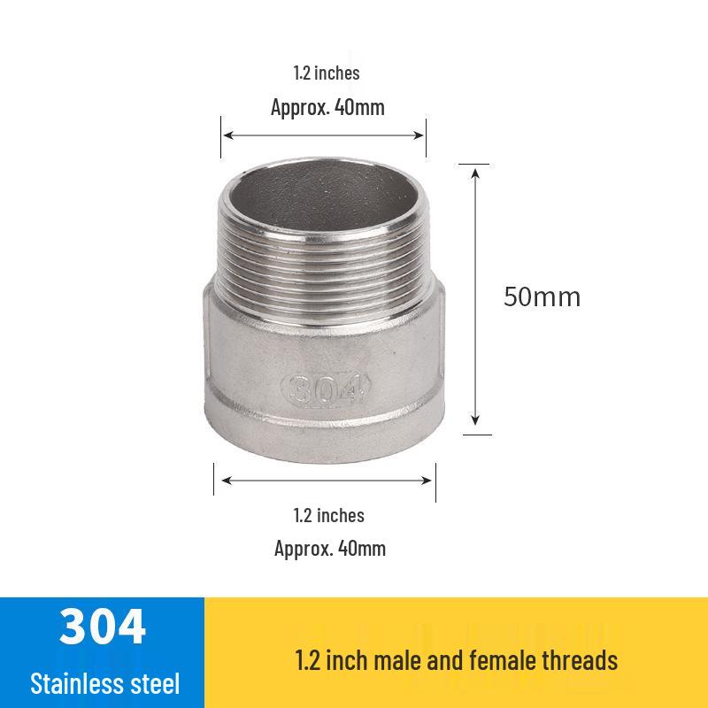 Redutor Rosqueado Vermelho de Aço Inoxidável Espessado Macho/Fêmea: Extensão de Tubo de Água de 6 para 4 Pontos, 25 para 20