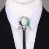 Gemstones Pendant Bolo Tie Western Necklace Cowboy Sweater Decorative Necktie