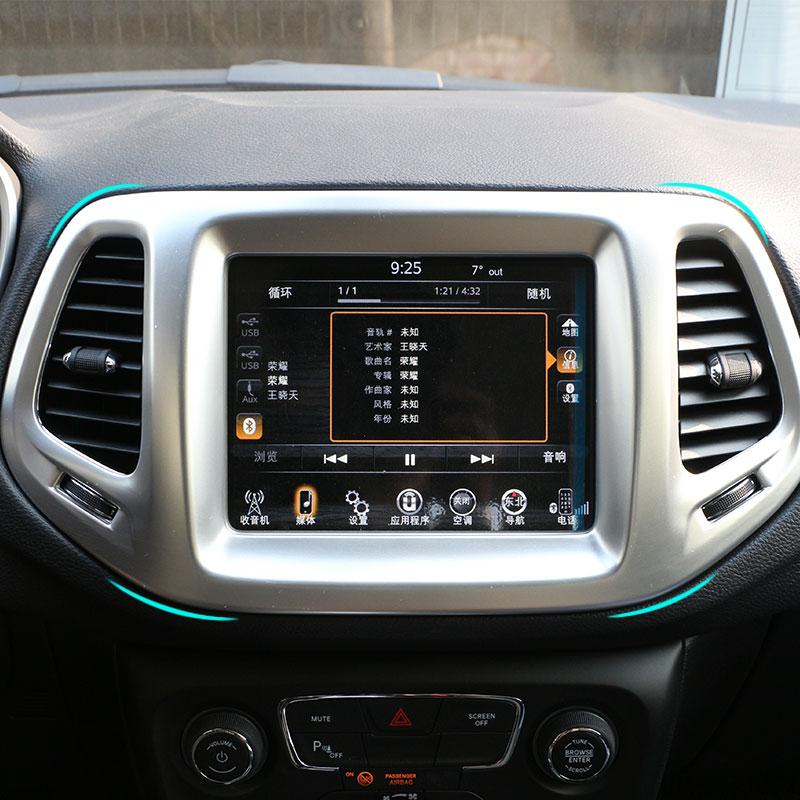 Color My Life Car Center Control Navigație Cerc Cover Trim Sticker pentru Jeep Compass 2017 2018