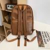 Men's Leather Backpack Large Capacity Travel Backpack Student School Bag Female Computer Bag
