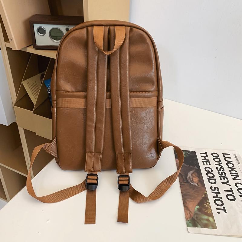 Men's Leather Backpack Large Capacity Travel Backpack Student School Bag Female Computer Bag