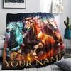 1PC Custom Name Unicorn Fantasy Garden Patterned Flannel Blanket Suitable For All Seasons for Home Decor Warmth and Comfort Gifts Holiday Present_lx