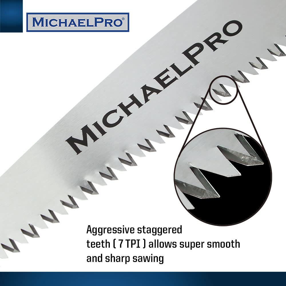 MichaelPro MP010024 Folding Hand Saw Coarse Blade Hand Saw with Grip for Tree and Wood Cutting Saw/Pruning 7-inch Non-Slip Pruning, Camping,