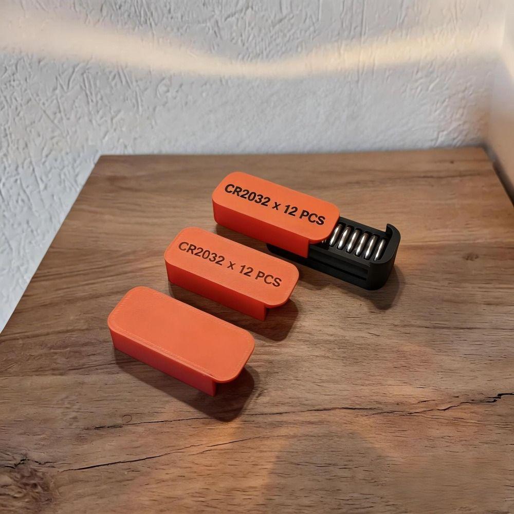 Shockproof Design Button Battery Organizer 12 Pcs Capacity 3D Printed Battery Holder Home Storage