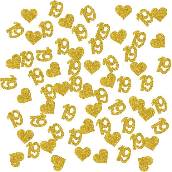 INNORU Number 20 Confetti Gold Glitter, Happy 20th Birthday Table Confetti, Twenty Years Paper Scatter, 20th Anniversary Cheers To 20 Years Party