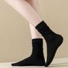For Women, There Are Boneless and Non-uncomfortable Mid-calf Socks. Pull A Solid-colored Cotton Long Calf Sock That Is Breathable