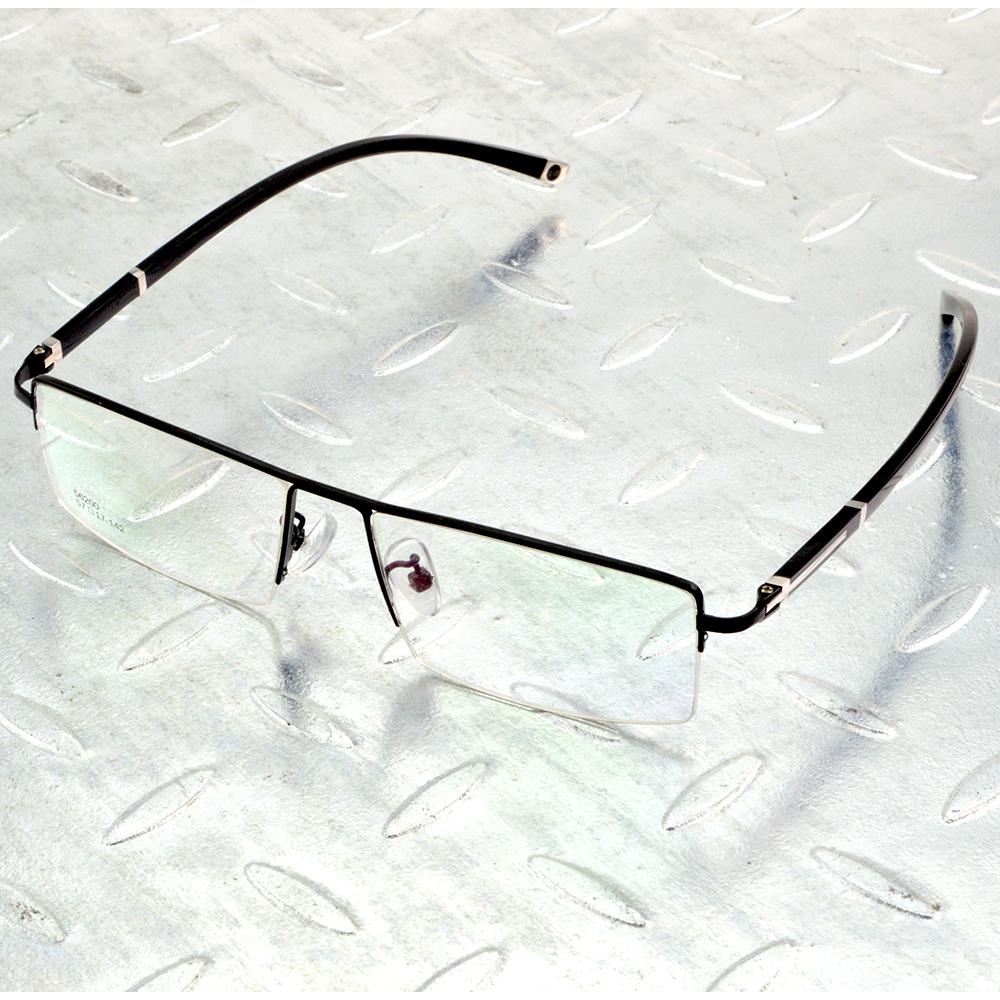 Wide Face Half-rim Rectangle Titanium Alloy Classic Comfort Nose Pads Men Optical Glasses Frame Eyeglasses Eyeframe Eyewear чёрный
