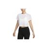 T-shirt a Maniche Corte Pullover Classico Traspirante Casual Girocollo Asciugatura Rapida Tinta Unita Top da Donna Bianco FN4118-100