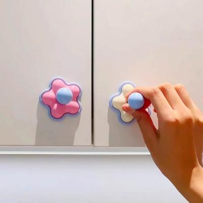 Yousheng Hook with Flower Shape Adhesive Hook Anti-Falling Ball Head Design Ordered Storage Hook for Bathroom