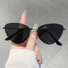 Vintage Cat Eye Sunglasses Women  Fashion Mirror Outdoor Casual Shades Retro Trendy Luxury Brand Design Sun Glasses