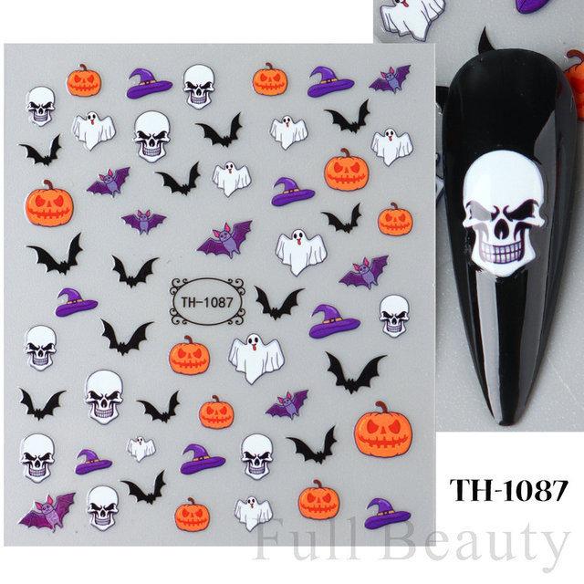 Nail Art Sticker Diablo Series European And American Halloween Laser Spider Scorpion Thin Fortitude Back Glue Nail Sticker