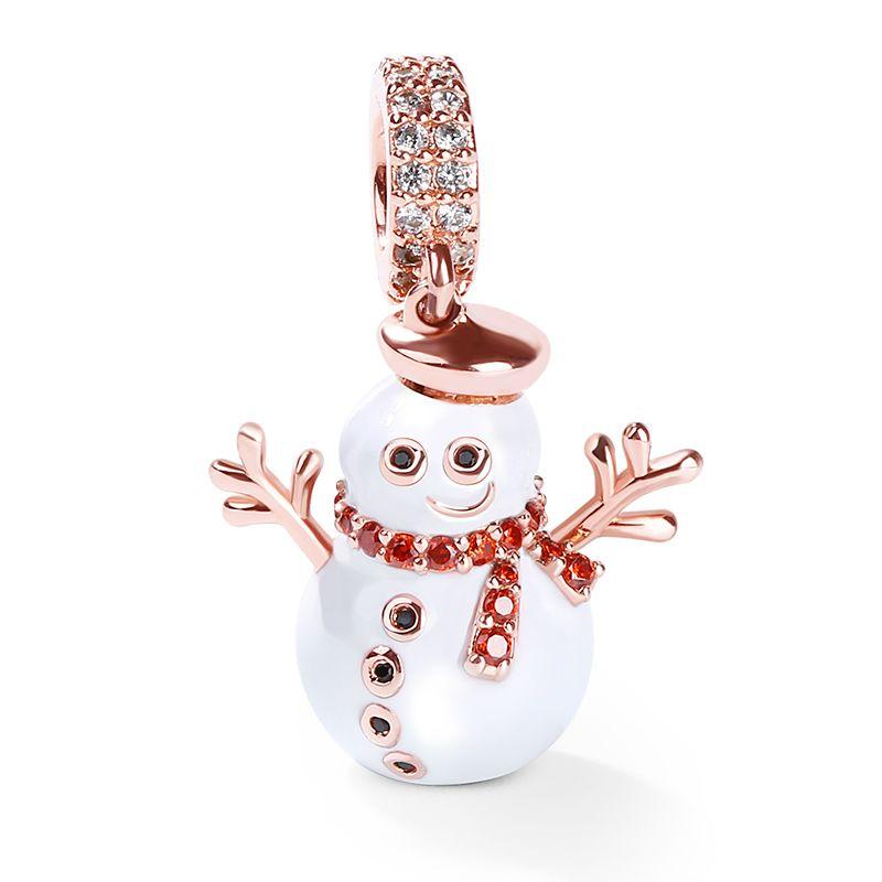 New Copper Christmas Snowman Lion Dance Lantercharm Bead Fit Original 5Mm Bracelet For Women Diy Fashion Jewelry Making