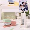 1PC Mini Swing Stand Stapler with Removable Note Clip Portable Desktop Stress Relief Stapling Machine for Office Binding