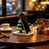 Christmas Desk Ornament Tree Phone Stand, 3D Printed Creative Holder for Cell Vertical Horizontal Stand Phone, Festive Holiday Desktop Decor