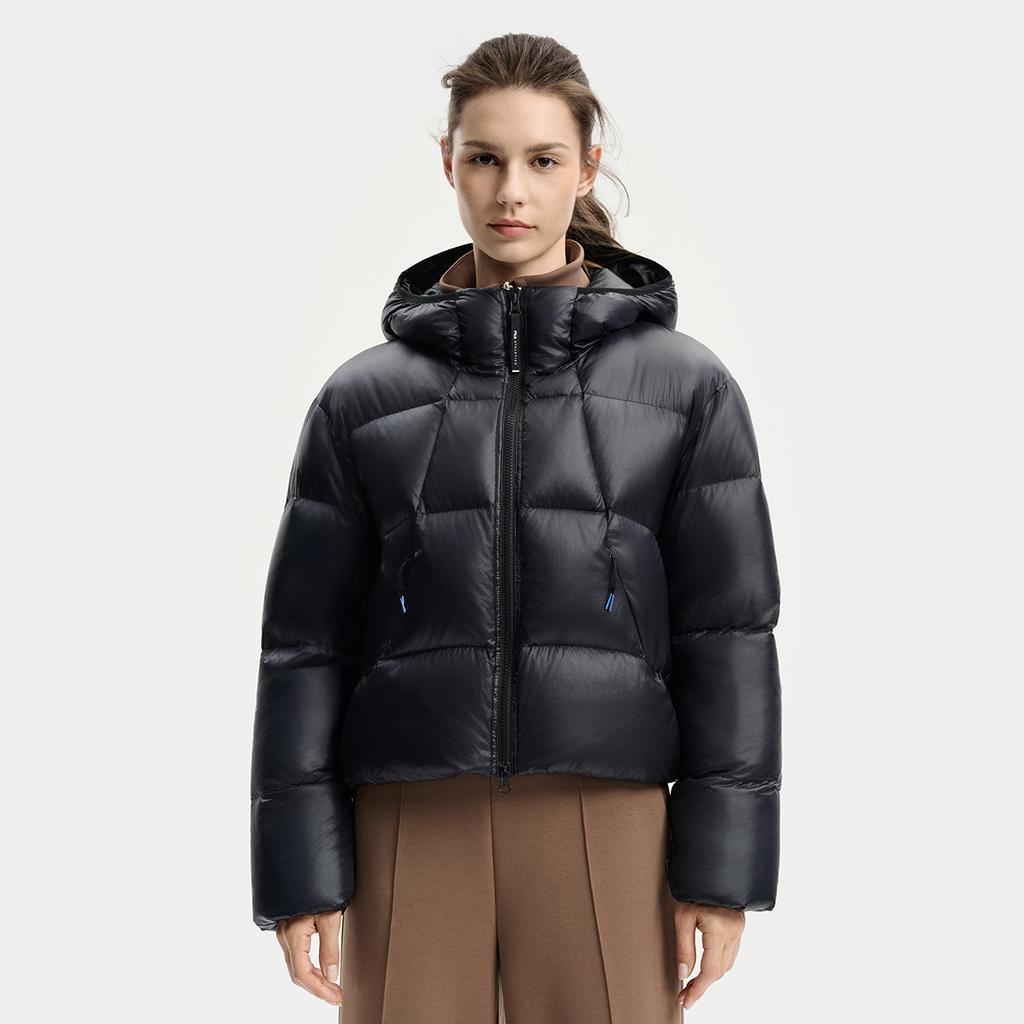 FILA Fitness Minimalist Personality Trendy Fashion Sports Casual Comfortable Versatile Warm Goose Down Jacket Women outerwear Deep-Black A11W541916FBK