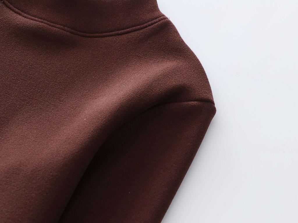 Women's Winter Warm Velvet Base Layer Shirt - Slim Fit, Long Sleeve, Half High Collar