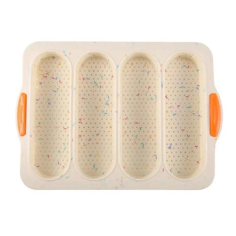 New Silicone Burger Baking Tray Breathable Hollow Burger Mold with Continuous Opening Silicone Bread Mold